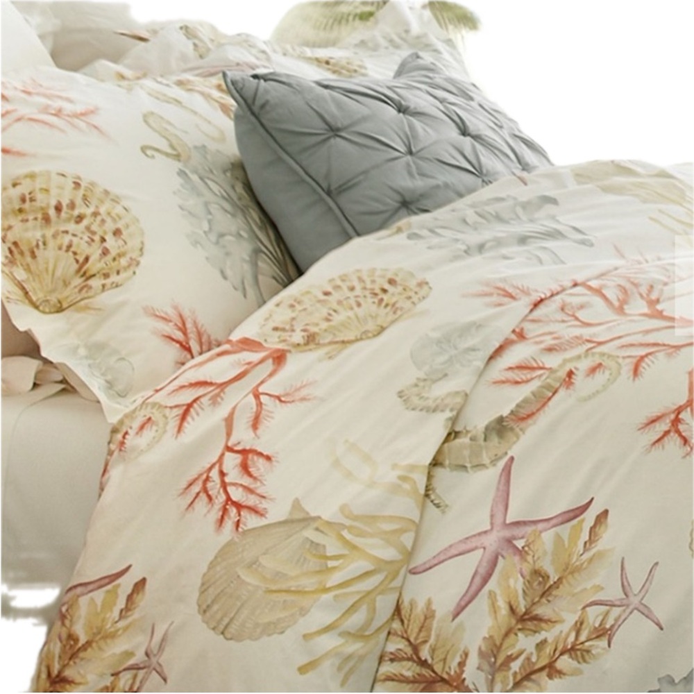 Two Pottery Barn Atlantic Ocean Reef Twin Duvets